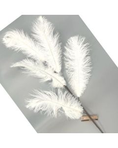 Stem Ostrich Feather White 118cm Hogewoning