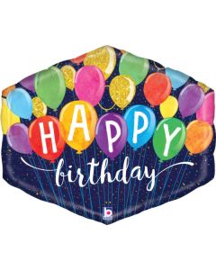 25" Festive Birthday balloons Foil Grabo