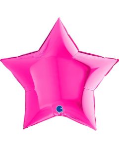 36" Magenta Star Foil Balloon Grabo