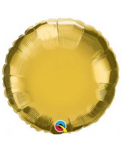 9" Gold Round Air-Fill Foil Balloon Unpackaged Qualatex