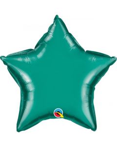 20" Teal Star Foil Balloon Unpackaged Qualatex