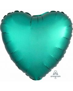 18" Jade Satin Luxe Heart Foil Balloon Unpackaged Anagram