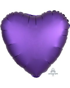 18" Purple Royale Satin Luxe Heart Foil Balloon Unpackaged Anagram