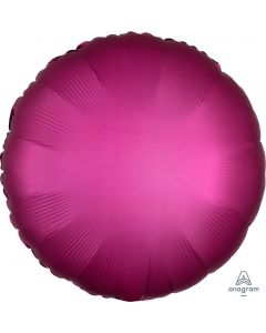 18" Pomegranate Satin Luxe Round Foil Balloon Unpackaged Anagram
