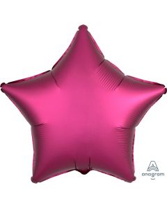 19" Pomegranate Satin Luxe Star Foil Balloon Unpackaged Anagram
