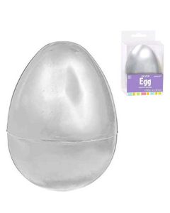 Silver Plastic Fillable Easter Egg
