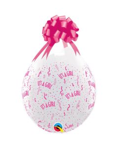 18" Diamond Clear It's A Girl PinkLatex 25pk Qualatex
