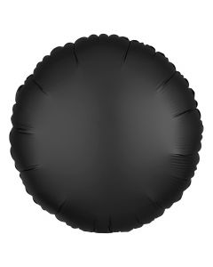 18" Onyx Satin Luxe Round Foil Balloon Unpackaged Anagram