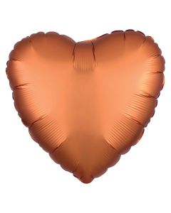 18" Amber Satin Luxe Heart Foil Balloon Unpackaged Anagram