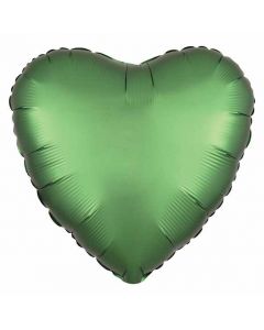 18" Emerald Satin Luxe Heart Foil Balloon Unpackaged Anagram