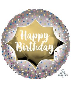 SD-C BIRTHDAY SATIN GOLD BURST FOIL BALLOON - 3906401/1