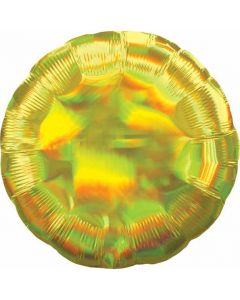 18" Yellow Iridescent Round Foil Balloon Unpackaged Anagram
