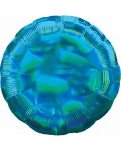 18" Cyan Iridescent Round Foil Balloon Unpackaged Anagram