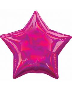 18" Magenta Iridescent Star Foil Balloon Unpackaged Anagram