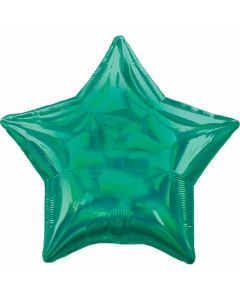 18" Green Iridescent Star Foil Balloon Unpackaged Anagram