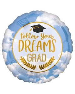 18" Follow Your Dreams Round Foil Balloon