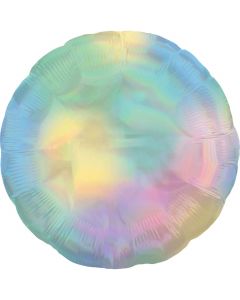 18" Pastel Rainbow Iridescent Round Foil Balloon Unpackaged Anagram