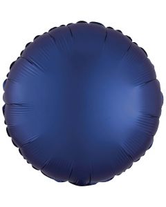18" Navy Satin Luxe Round Foil Balloon Unpackaged Anagram