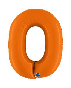 40" Number 0 Matte Orange Foil Balloon Grabo