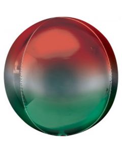 15" Red & Green Ombre Orbz Foil Balloon Anagram