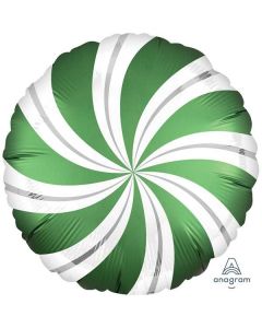 18" Foil Balloon Circle Satin Emerald Candyswirls