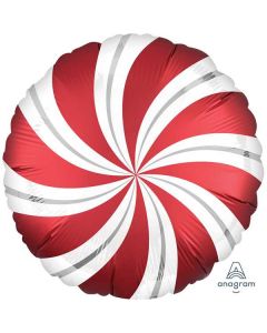 18" Foil Balloon Circle Satin Sangria Candyswirls