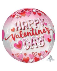 15" Valentine's Day Pink & Red Hearts Orbz Foil Balloon  Anagram