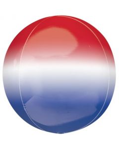 15" Red, White & Blue Ombre Orbz Foil Balloon Anagram