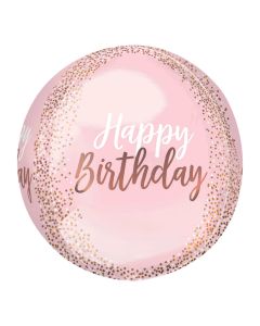 15" Clear Blush Birthday Orbz Anagram