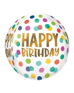 15" Clear Happy Dots Orbz Anagram