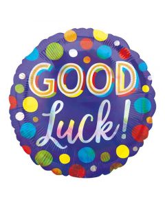 18" Multi Coloured Good Luck Round Foil Anagram
