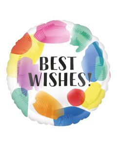 18" Multi Coloured Best Wishes Round Foil Anagram