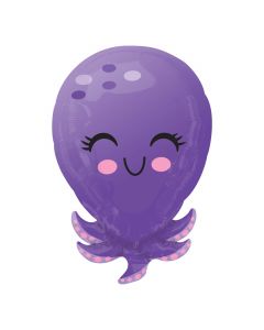 21" Purple Octopus Junior Shape Foil Balloon Anagram