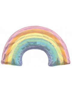 34" Pastel Holographic Iridescent Supershape Rainbow Foil Balloon Amscan