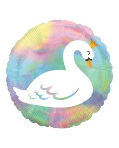 18" Iridescent Pastel Swan Round Foil Anagram