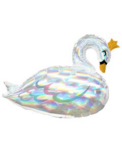 29" Iridescent Swan SuperShape Foil Balloon Anagram