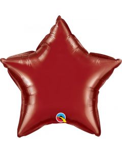 20" Burgundy Star Foil Balloon Unpackaged Qualatex