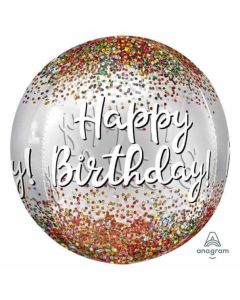15" Happy Birthday Sequins See-Thru Foil Balloon Anagram