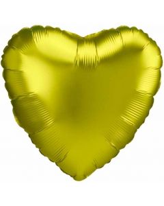 18" Satin Luxe Lemon Heart Unpackaged Foil Balloon Anagram