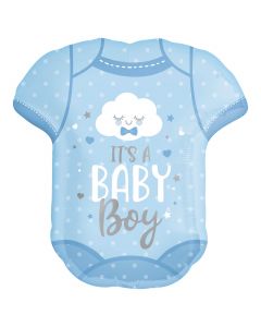 24" Blue Baby Boy Onesie SuperShape Foil Anagram