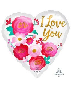 18" Love You Ombre Flowers Foil Balloon Anagram