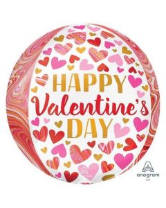 15" Valentine's Day Marbling Orbz Foil Balloon Anagram