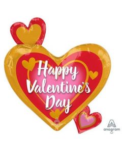 22" Valentine's Day Pink, Gold & Red Foil Balloon Anagram
