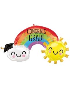 Congrats Grad! Rainbow 41" Supershape Foil Balloon Anagram