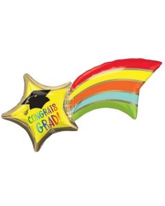 Congrats Grad! Shooting Star 27" Supershape Foil Balloon Anagram