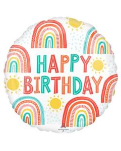 18" Retro Rainbow Birthday