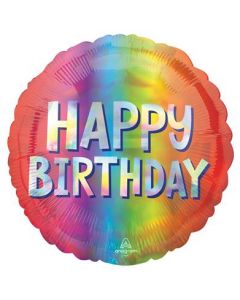 18" Happy Birthday Silver Ombre Anagram