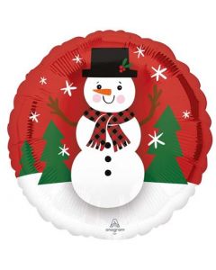 Smiling Snowman Round Foil Anagram
