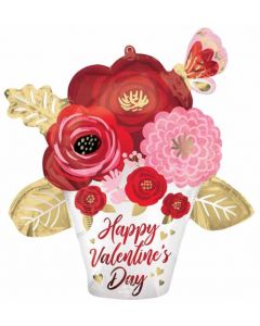 26" Painted Flowers Supershape Satin Luxe Foil Balloon Anagram