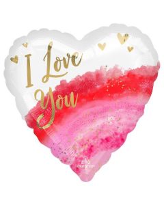 18" I Love You Watercolour Foil Balloon Anagram